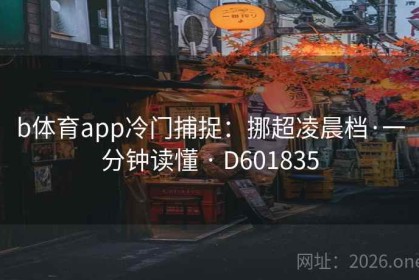 b体育app冷门捕捉：挪超凌晨档·一分钟读懂 · D601835